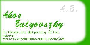 akos bulyovszky business card